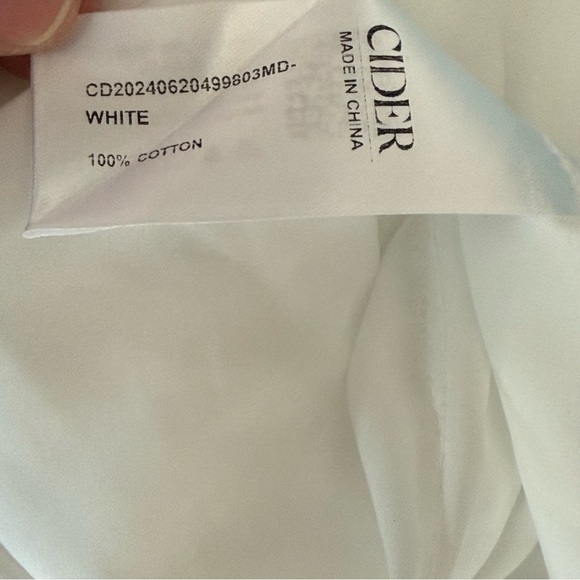 CIDER NWT White Ruffle Vintage Style Cotton Dress With Lining Boho - Picture 7 of 11